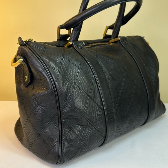 CHANEL Boston Bag Diamond Stitch Calfskin Made in Italy, Chanel Dustbag, COA - Picture 7 of 15